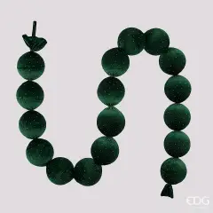 EDG Festone 17 Palle Velluto Verde Scuro 180 cm