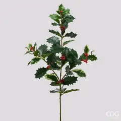 EDG Ramo Agrifoglio con Bacche Rosse H75 cm