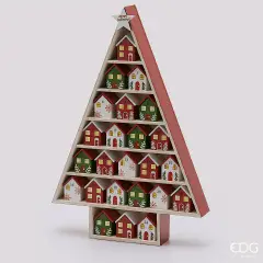 Natale Decoro Pino Avvento H.44,5 L.30,5 L.5,2 C6 White Red