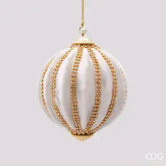 Natale Palla Spicchi Velluto D10 C3 Ivory