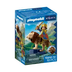 Playmobil 72212 Leone con Cavaliere d'Oro, Armatura e Accessori