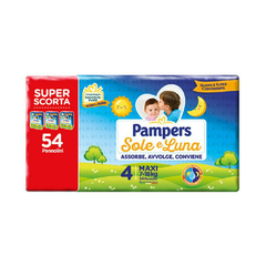 PAMPERS SOLE&LUNA SUPER SCORTA 4^  7-18  MAXI - confezione 3 pz