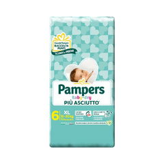 PAMPERS BABYDRY FLASH TAGLIA 6 EXTRALARGE 15-30   KG • 13 pannolini
